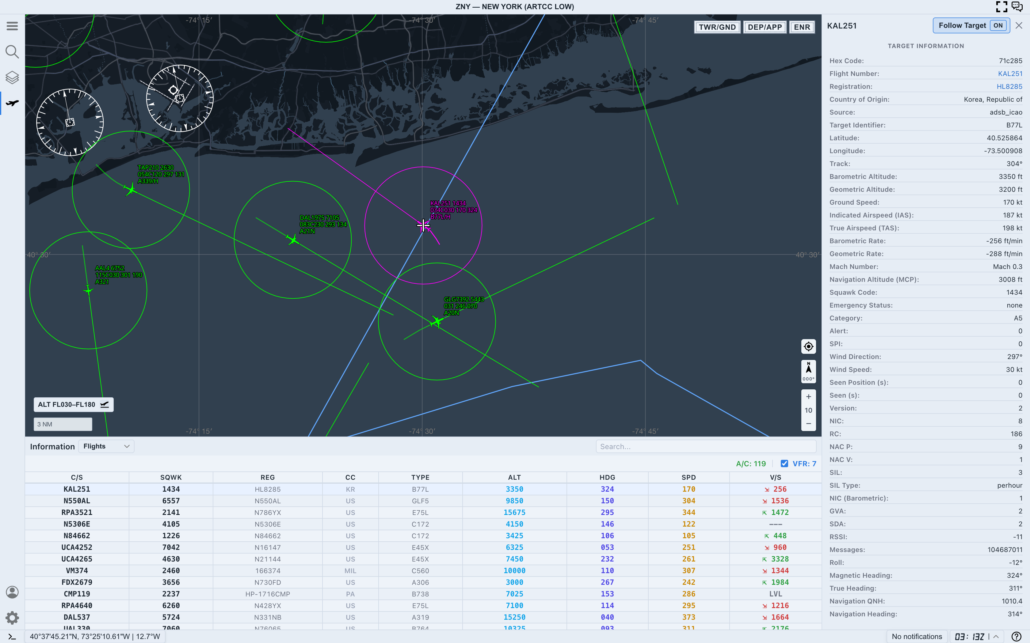 KAL251 with Follow Target on