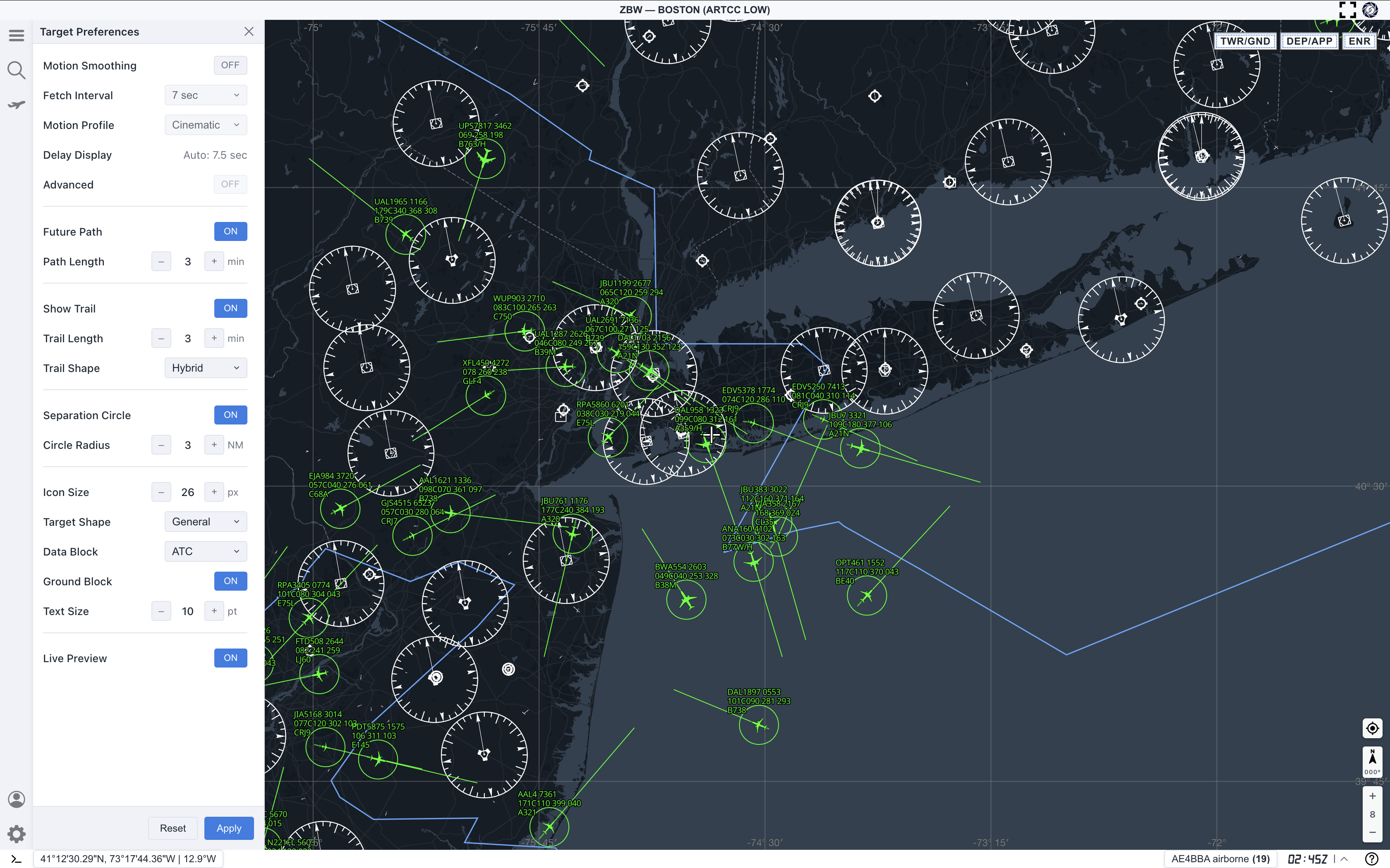 Target preference settings 1