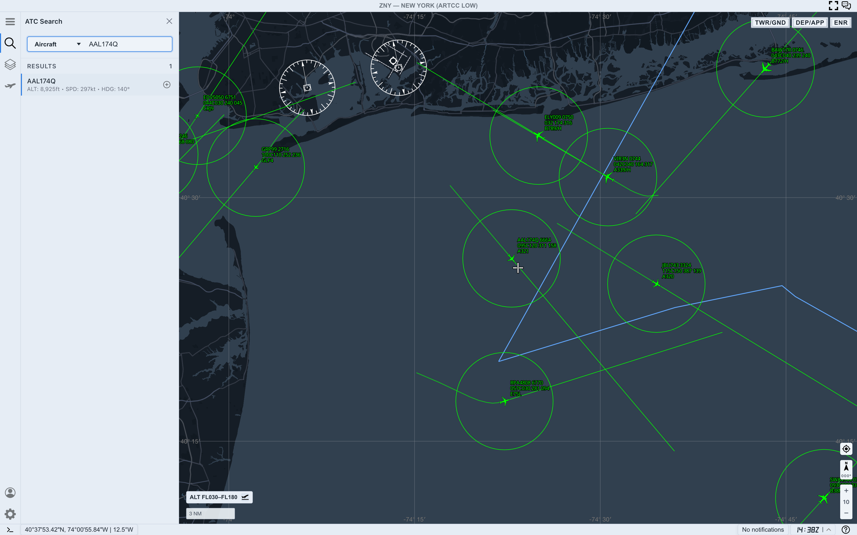Aircraft search result for AAL174Q